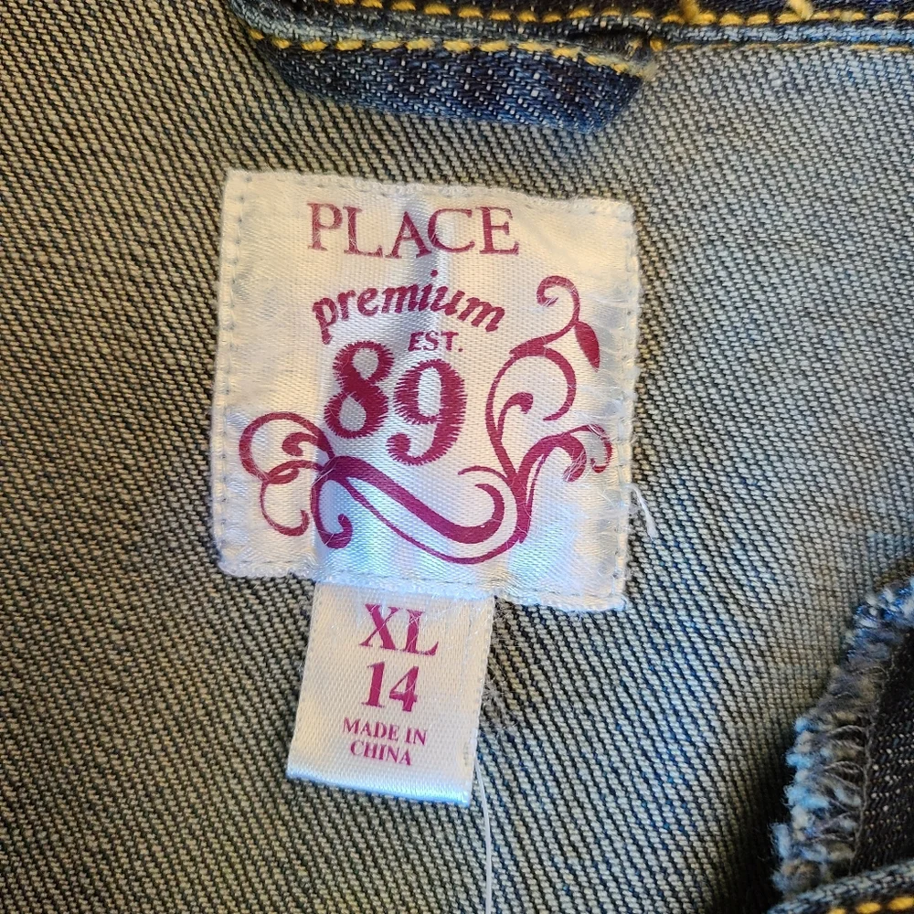 Children's Place Mid-Wash Blue Denim Jacket with distressed details
